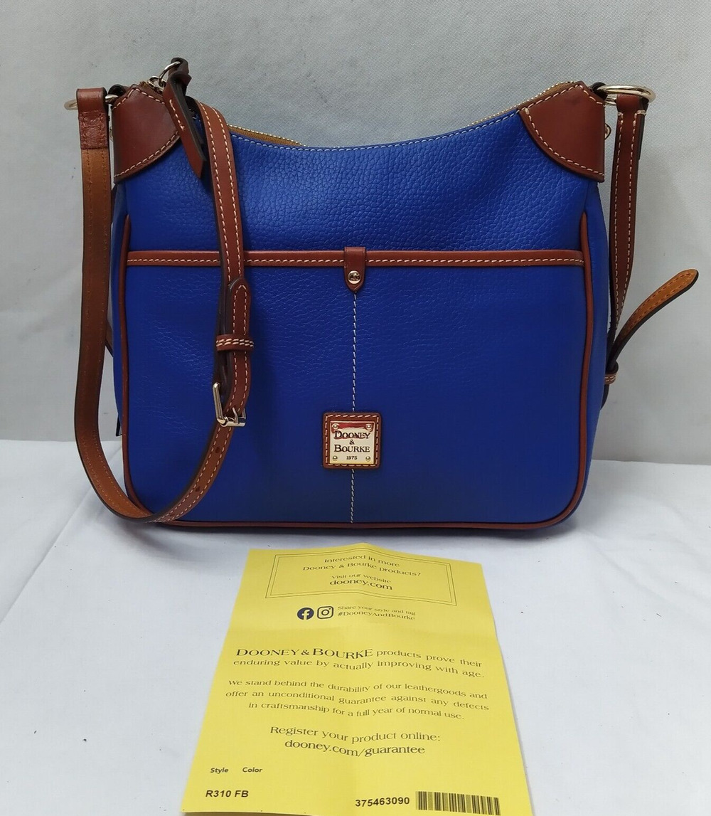 Dooney & Bourke Kimberly Blue Pebbled Leather Zipper Closure Crossbody Bag - NWT